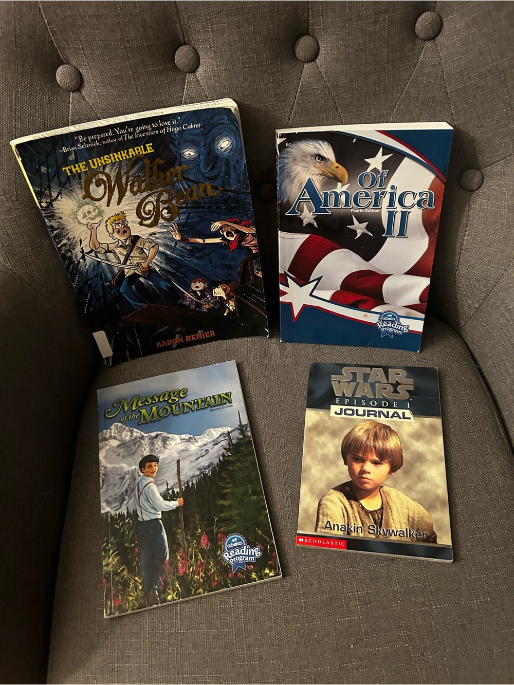 4 Kids books Star Wars, Walker Bean, and the message on the mountain